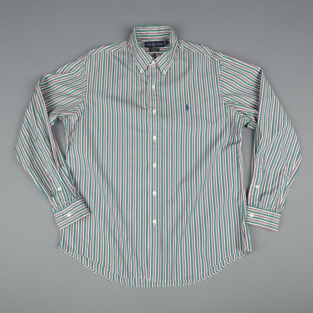 Ralph Lauren Mens Large Button Down Custom Fit Shirt Long Sleeve Vintage